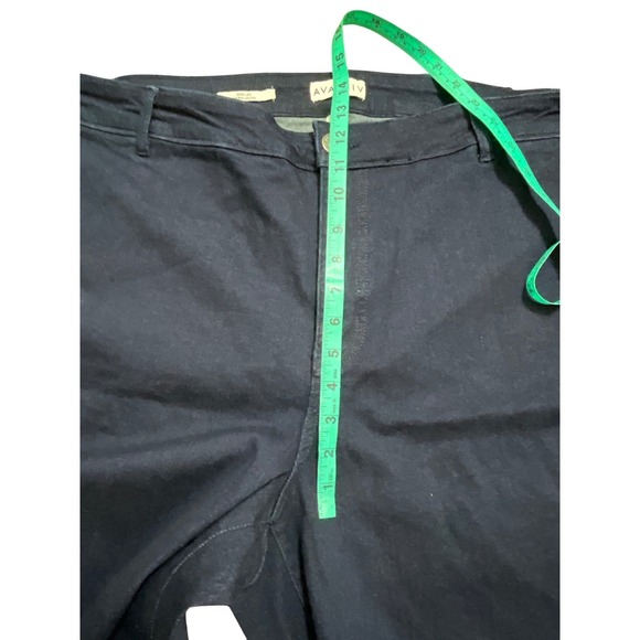 Ava & Viv Womens Plus Size 18W Wide Leg Cropped Chino Pants Dark Blue - Picture 4 of 8